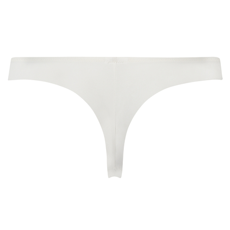 Satin fleece thong, White