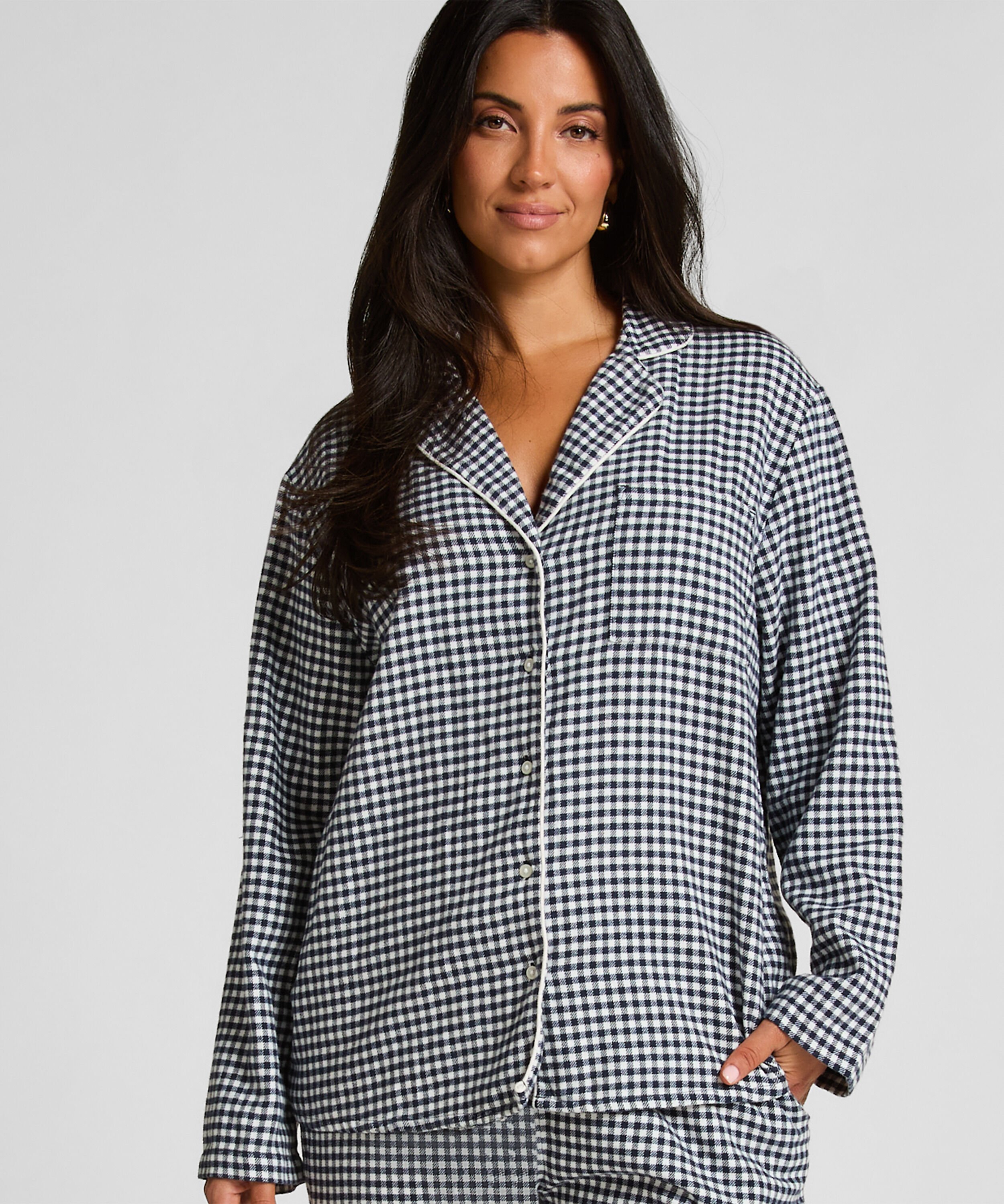 Essentials Flannel Pyjama Top, Blue