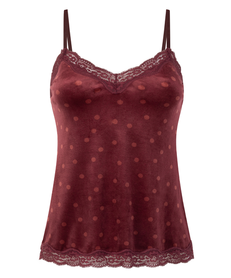 Velours Lace Cami Top, Purple