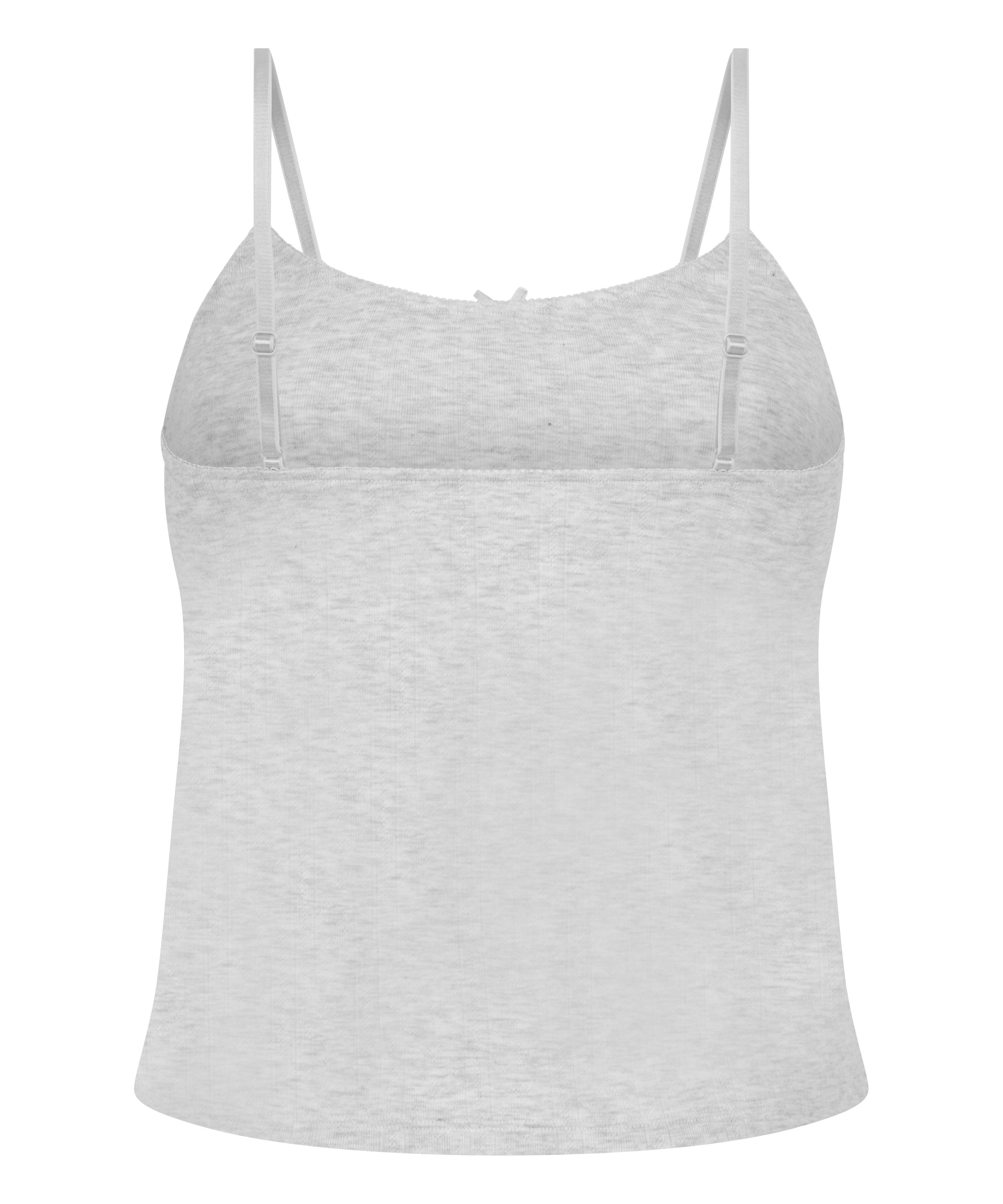 Pointelle Pyjama Top, Grey, main