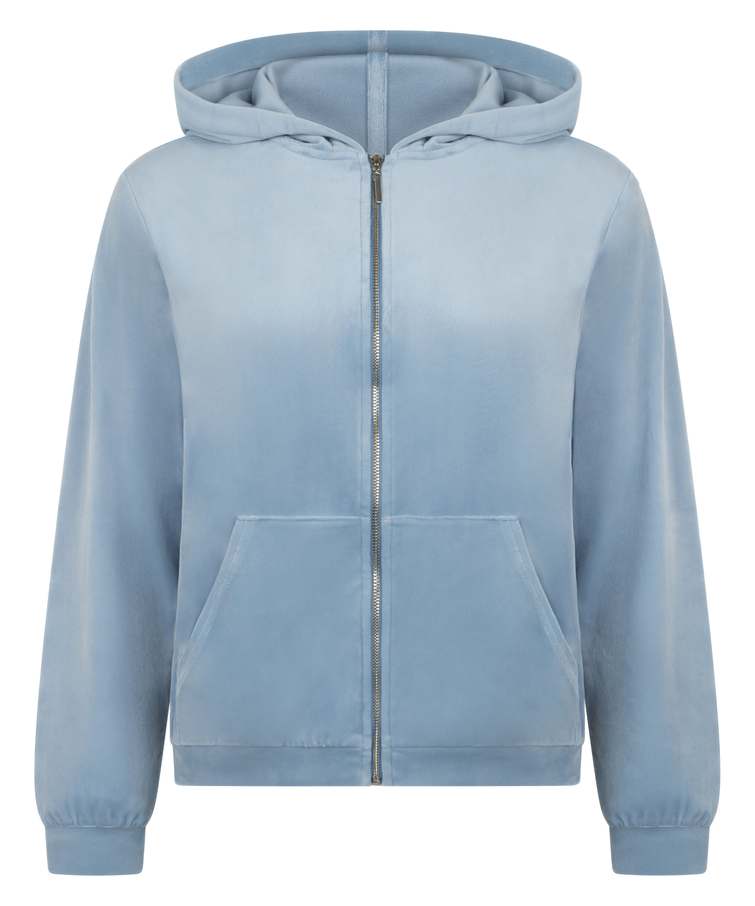 Velour hoodie jacket, Blue
