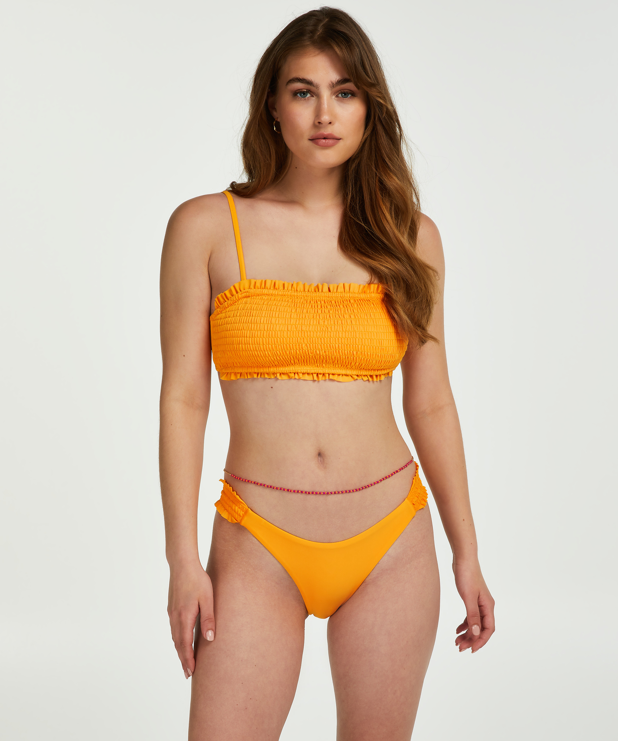 St Lucia Bandeau Bikini Top, Orange, main