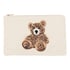 Bear Beaded Pouch, Beige