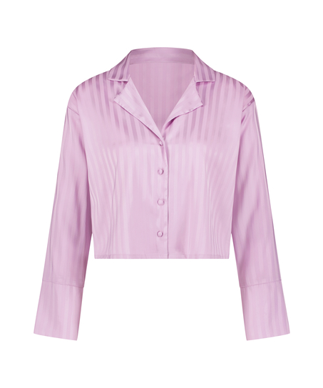 Satin Long-Sleeved Jacket, Purple