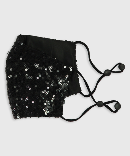 Facemask Sequin, Black