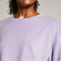 Short-sleeve velours top, Purple