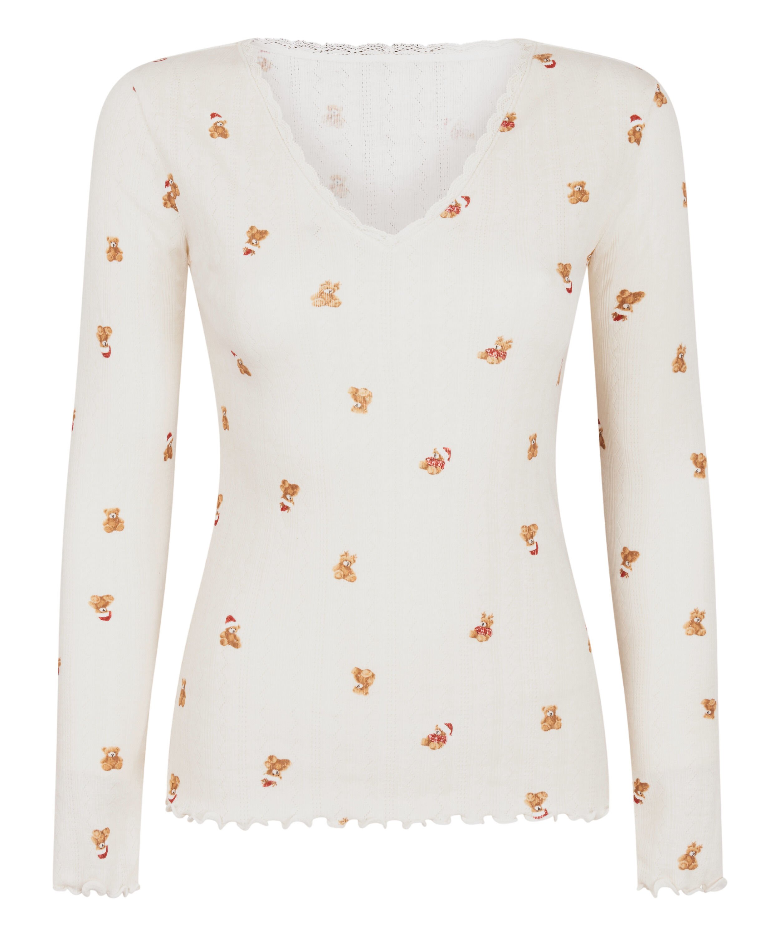 Pointelle Pyjama Top, White