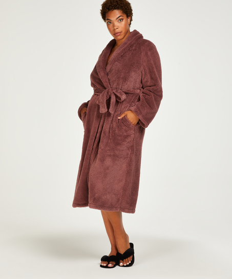 Fleece Bathrobe, Purple