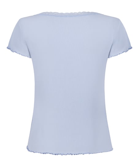 Pyjama Top Jersey Rib, Blue
