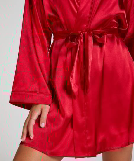 Satin Kimono, Red