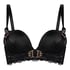 Avela Padded Underwired Longline Push-Up Bra, Black