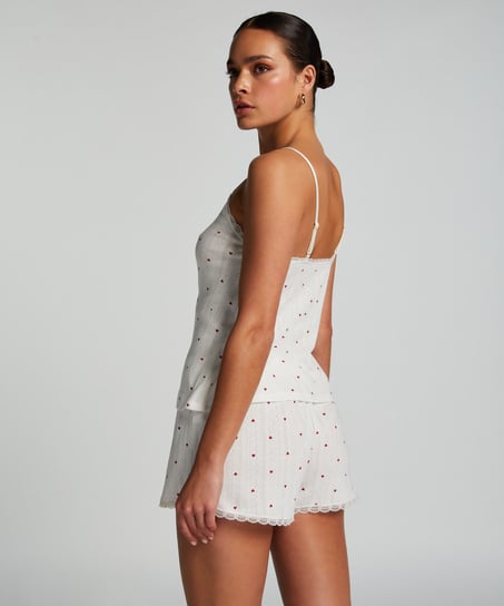 Pointelle Pyjama Shorts, White