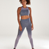 HKMX High waisted sports leggings round-knit ombre, Blue