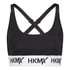 HKMX The Crop Logo Sports Bra Level 1, Black
