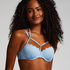 Scallop Padded Underwired Bikini Top, Blue