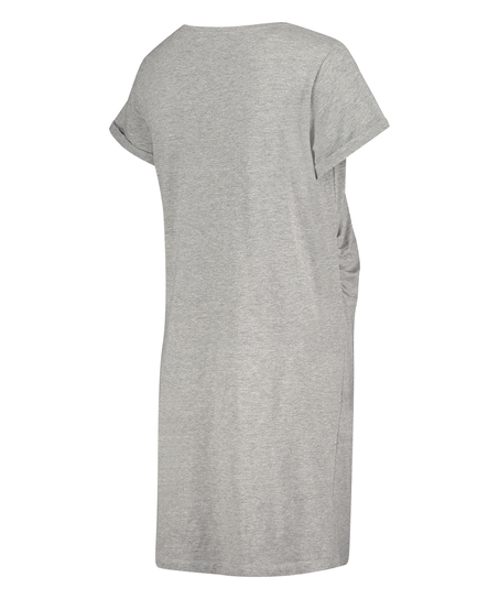 Short-Sleeved Maternity Nightshirt, Grey