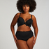 Scallop padded underwired bikini-top, Black