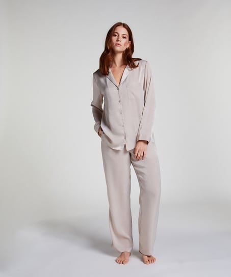 Satin Trousers, Beige