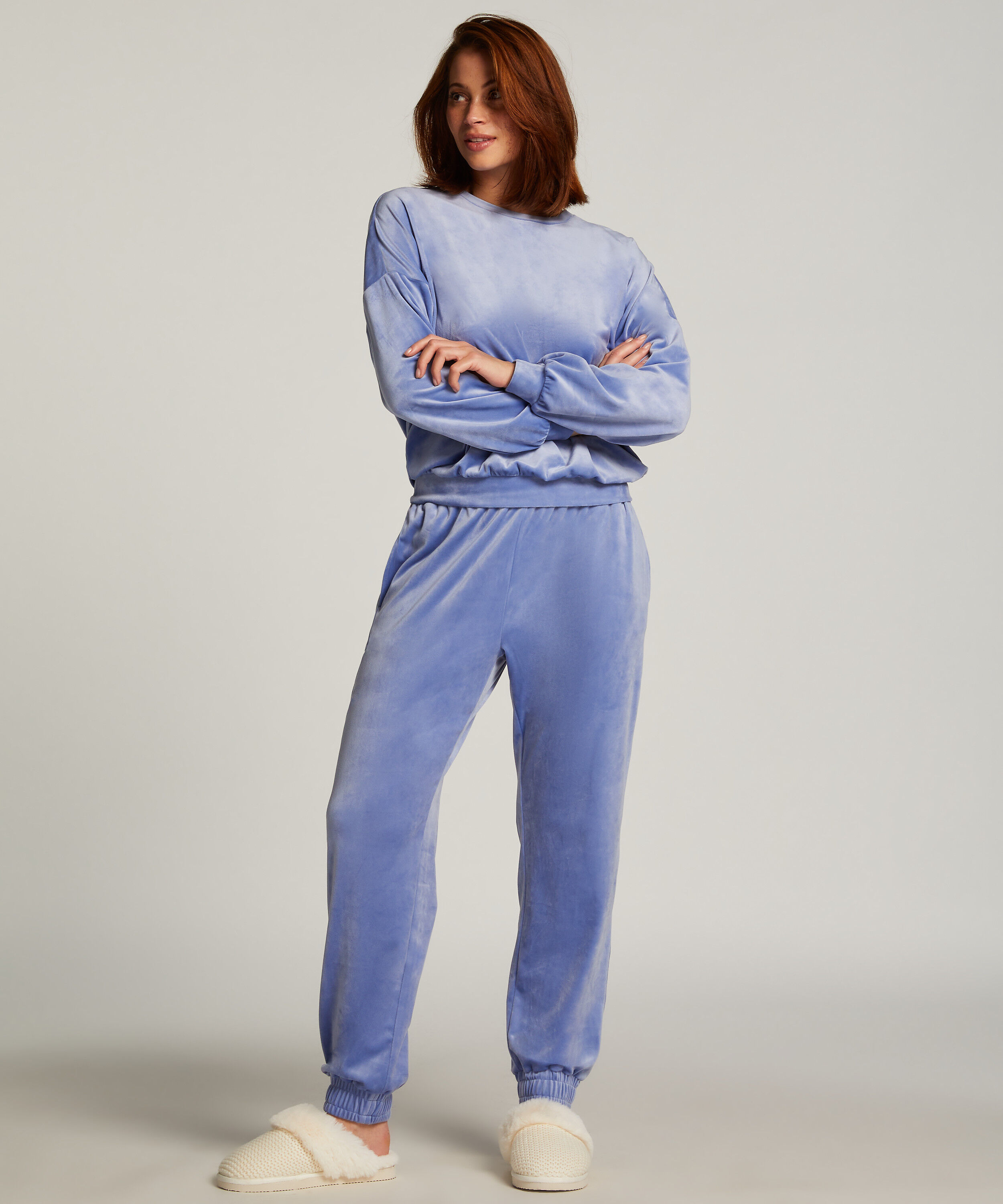 Velours Jogging Pants, Blue Velours Jogging Pants, Blue