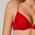 Plunge Padded Underwired Bra, Red