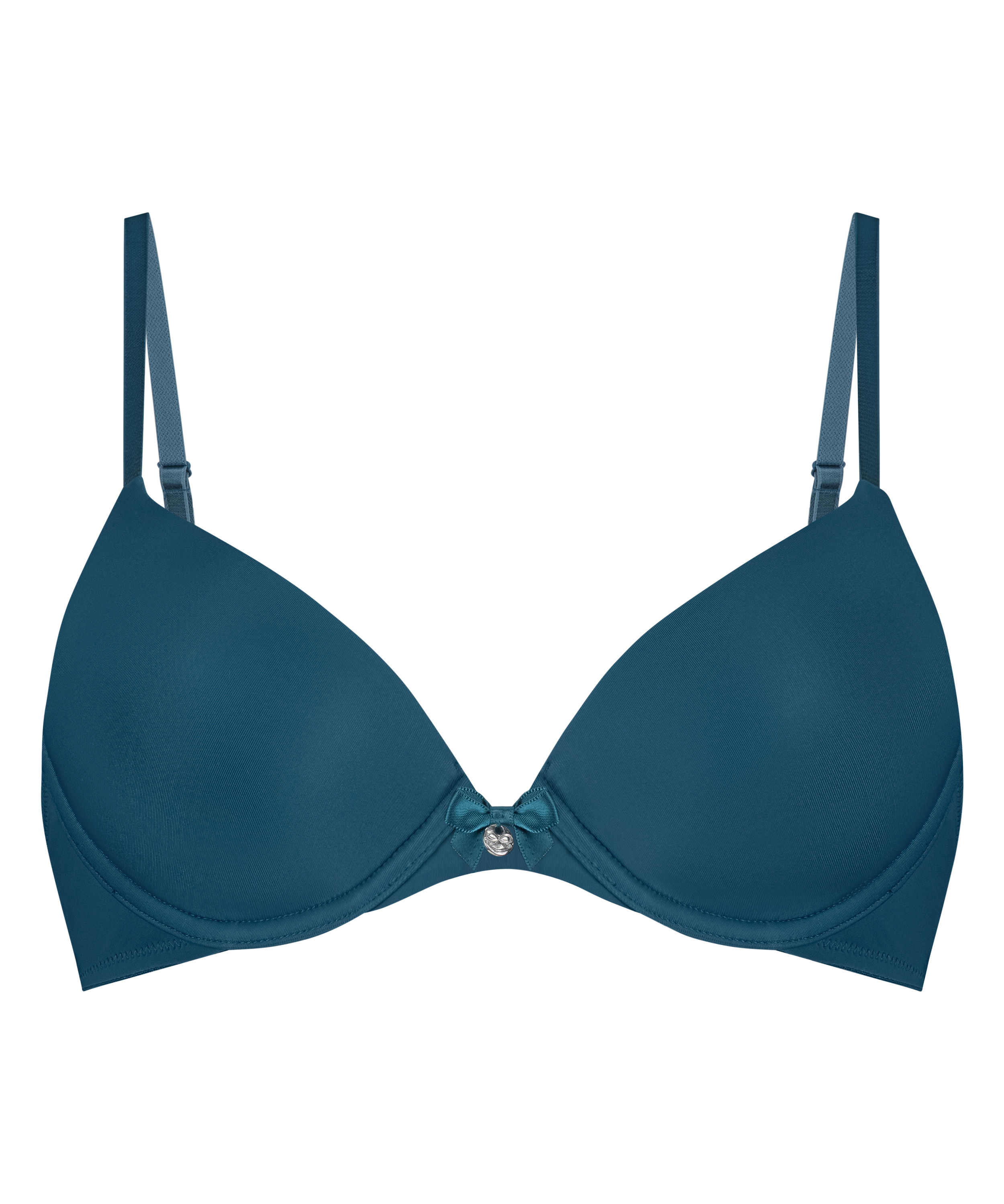 Plunge Padded Underwired Bra, Blue, main