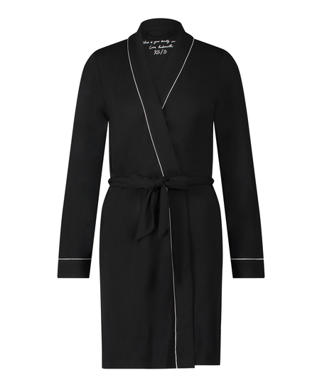 Short Jersey Robe Essentials, Black