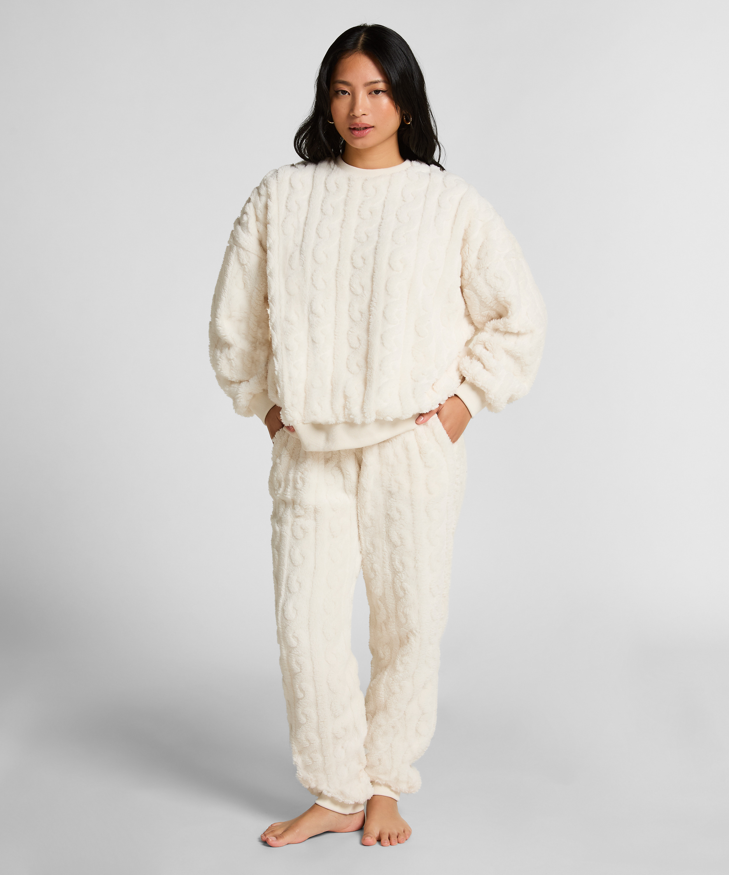 Top Cable Fleece, White, main