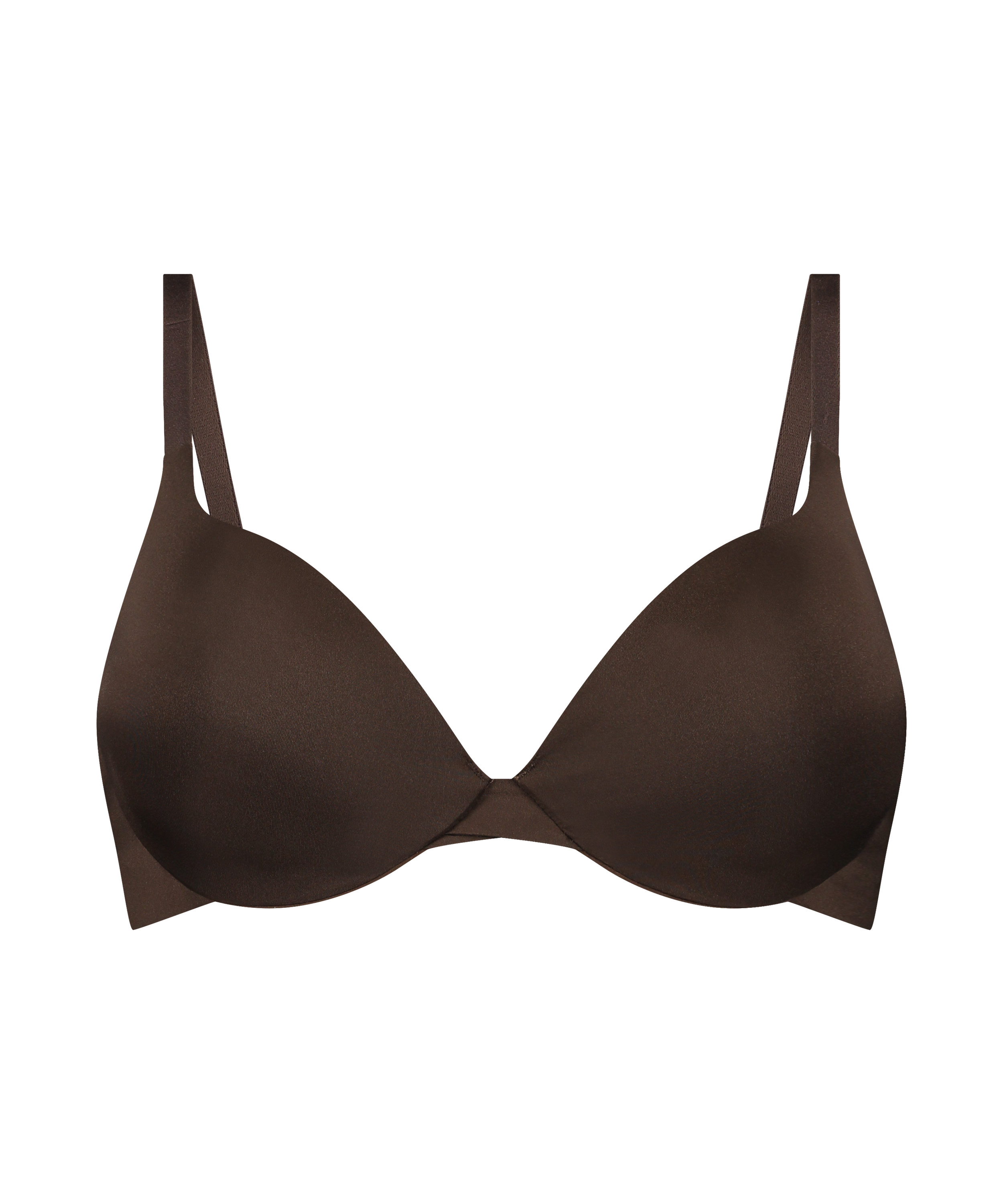 Smooth Padded Underwired Push-Up Bra, Brown, main
