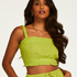 Ruched Crop Top, Green
