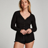 Brushed Short Onesie, Black