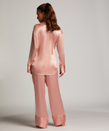 Satin Long-Sleeved Jacket, Pink