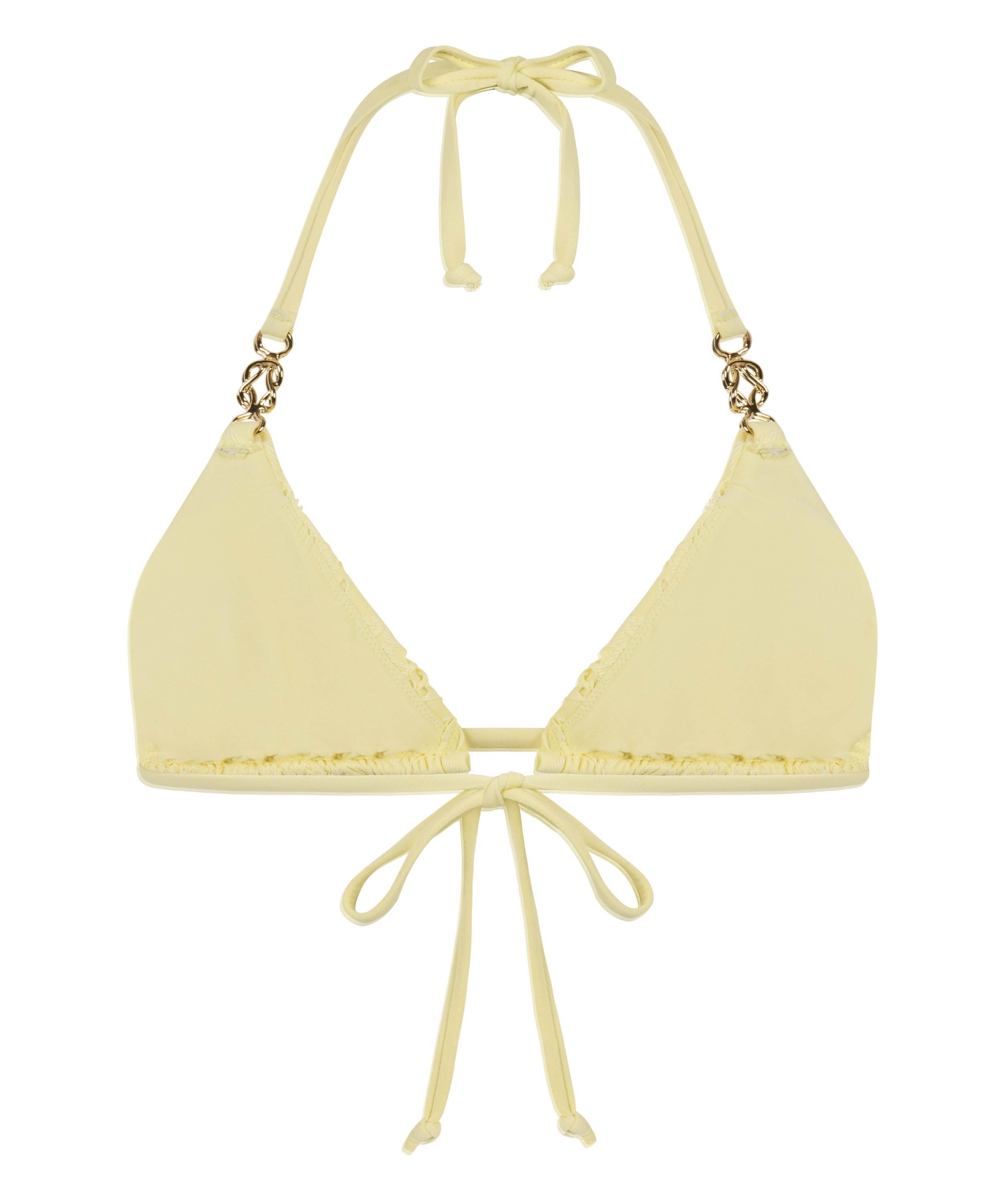 Triangle Crochet Bikini Top, Yellow, main