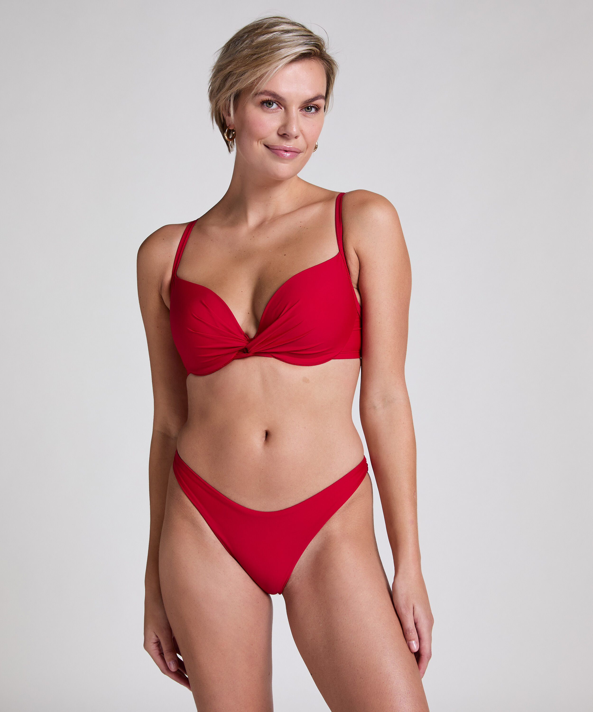 Luna High-Leg Bikini Bottoms, Red Luna High-Leg Bikini Bottoms, Red