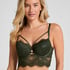Amara Padded Underwired Longline Bra, Green