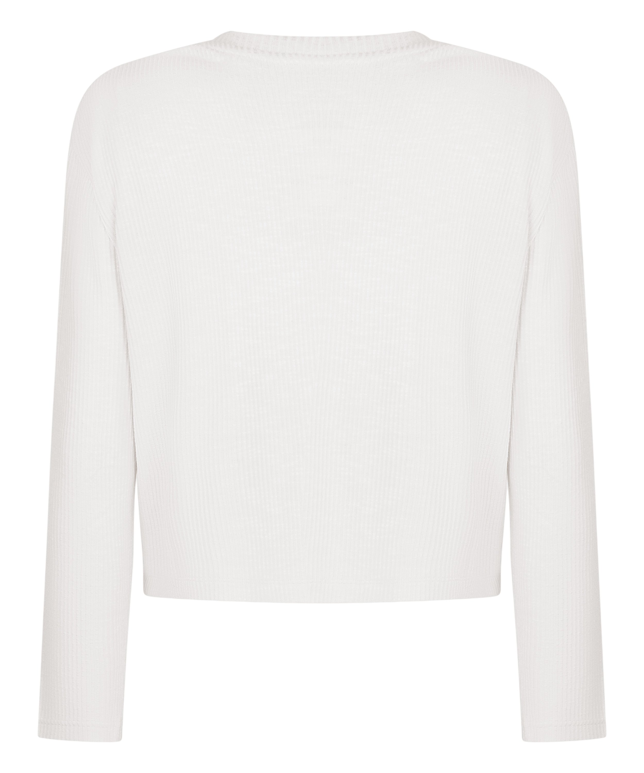 Long-Sleeved Pyjama Top, Beige, main