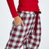 Twill Check Pyjama Pants, Red