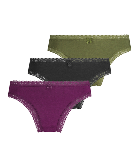 3-Pack Classics Slip, Purple