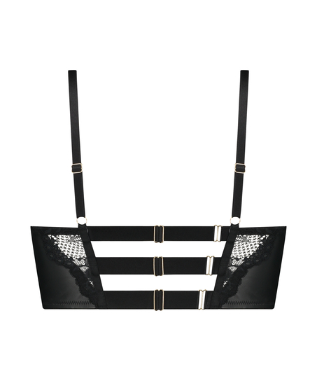 Talia Padded Longline Underwired Push-Up Bra, Black