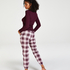 Twill Check Pyjama Pants, Purple