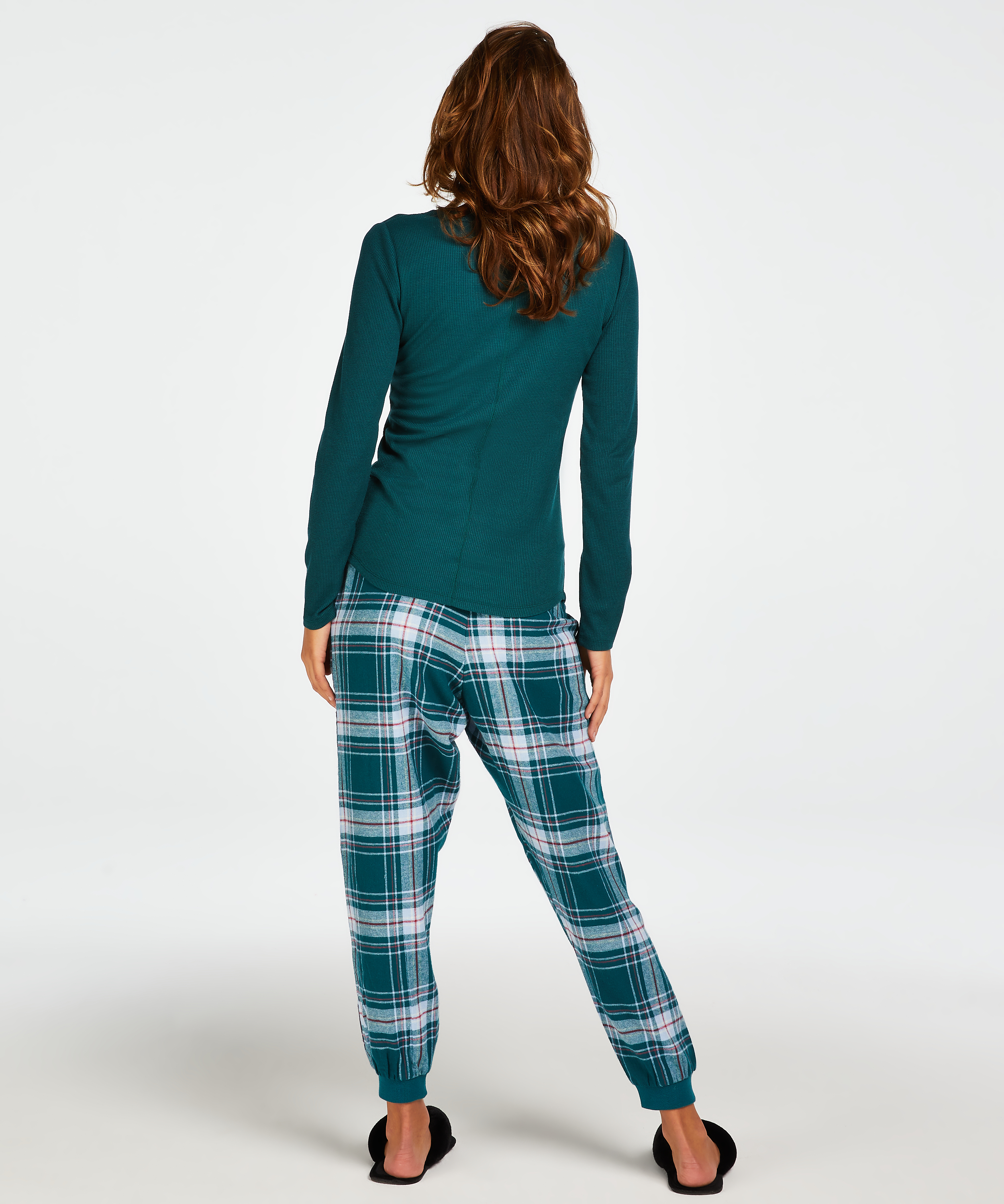 Petite Twill Check Pyjama pants, Blue, main