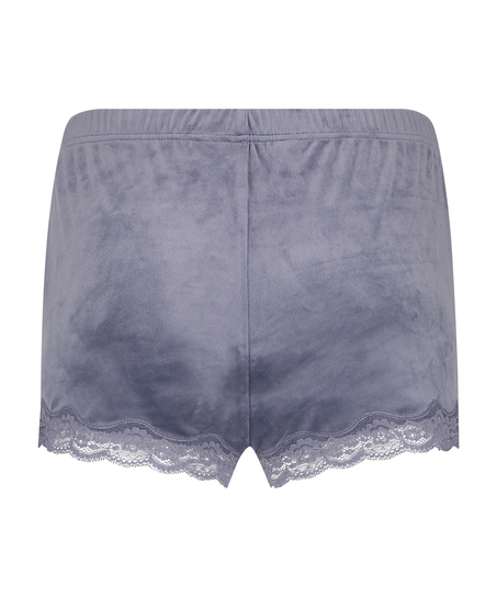 Velvet lace shorts, Grey