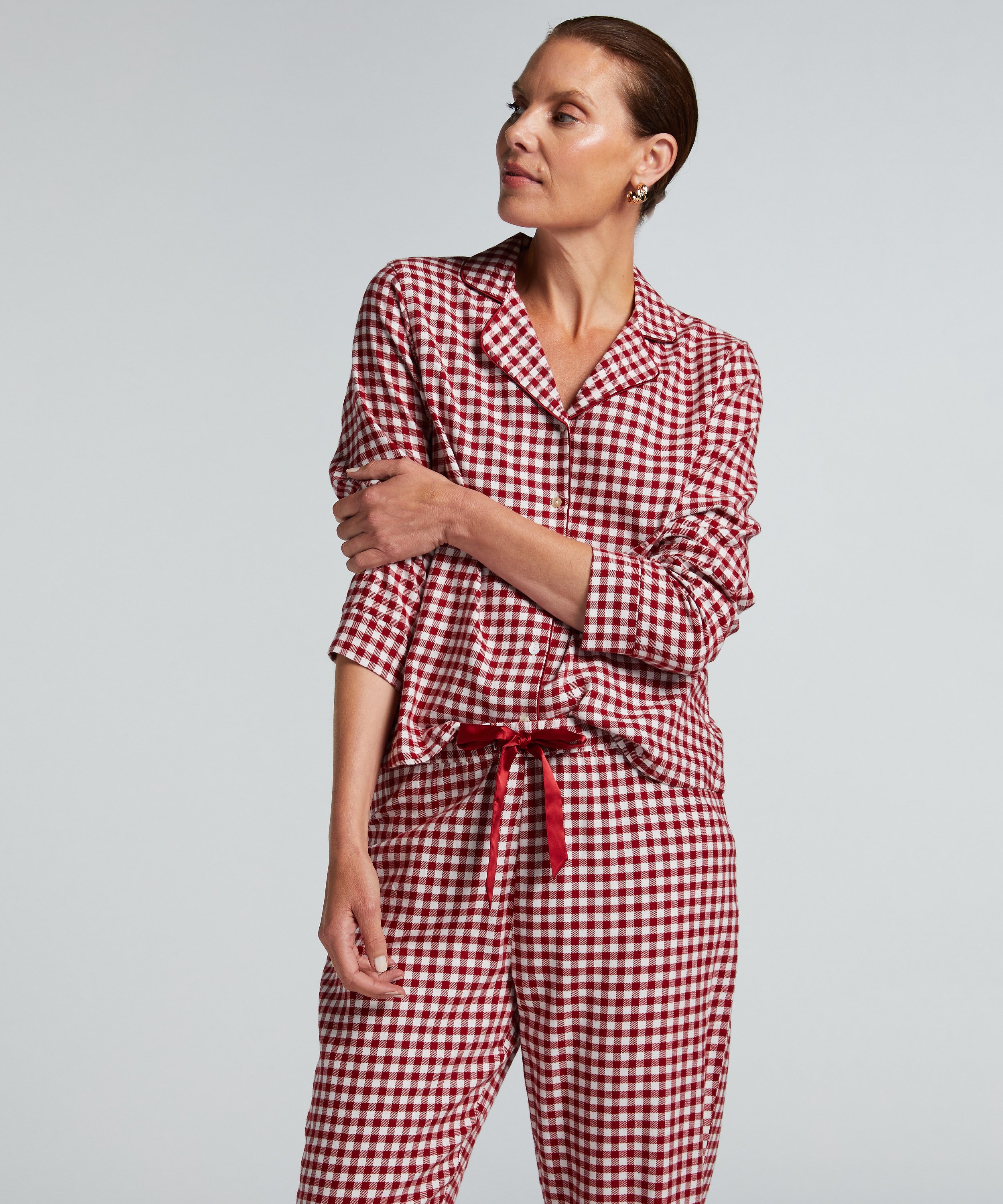 Flannel Pyjama Set, Red, main