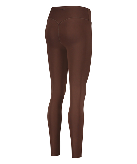 HKMX Crossed High Waisted Leggings, Brown