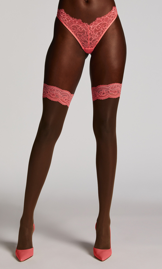 15 Denier Lace stay-up, Pink