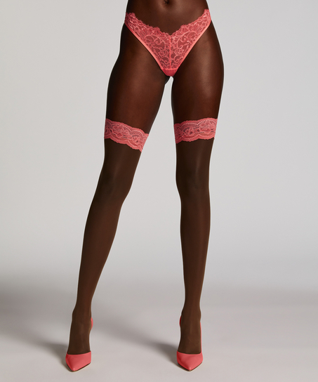 15 Denier Lace stay-up, Pink