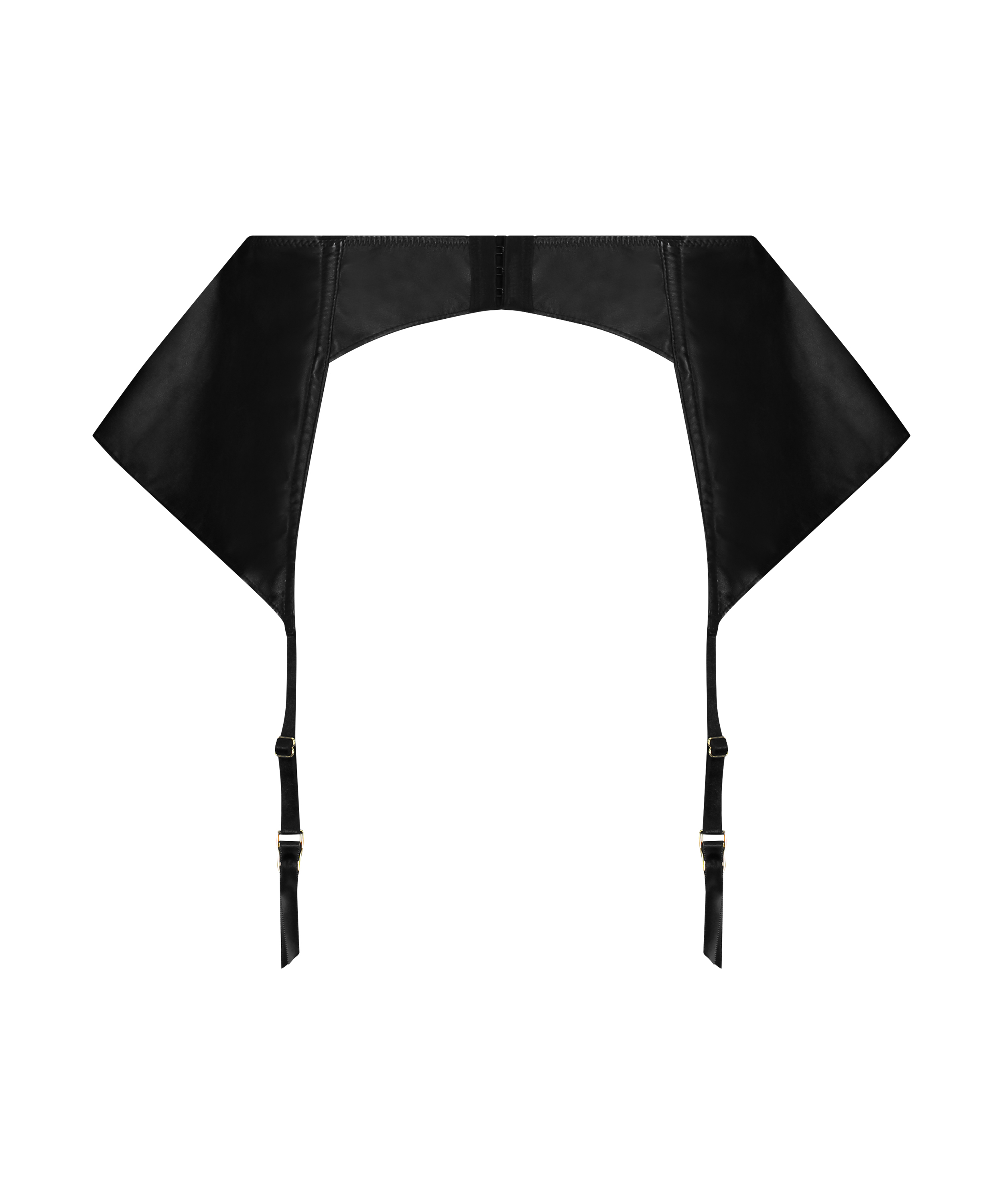 Private leather-look suspenders, Black, main