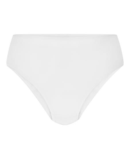 Cotton High Leg Brazilian, White