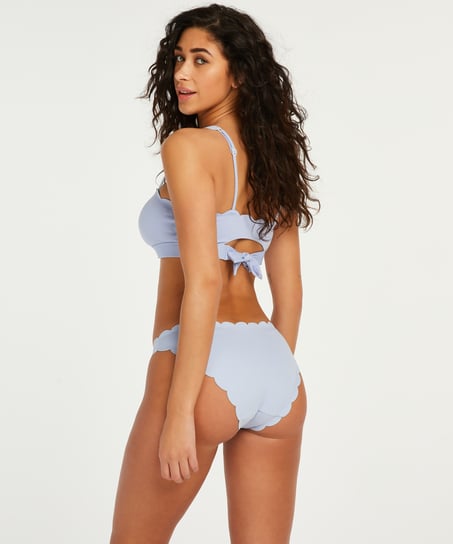 Scallop Crop Top, Blue