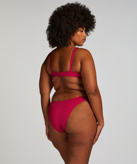 Scallop High-Leg Bikini Bottoms, Pink