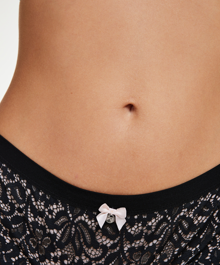 Rose Thong Boxers, Black